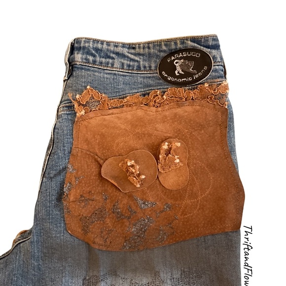 BOUTIQUE | PARASUCO | ERGONOMIC JEANS | BOHO | LEATHER | DYE LACE | SPANDEX - Picture 5 of 16